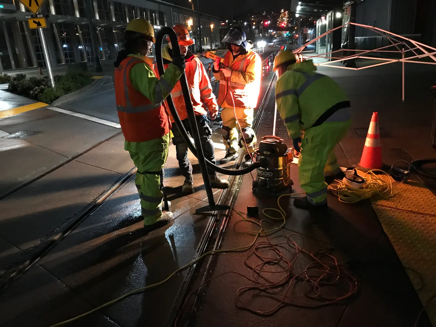 Sound Transit Link track repairs, Tacoma 2018