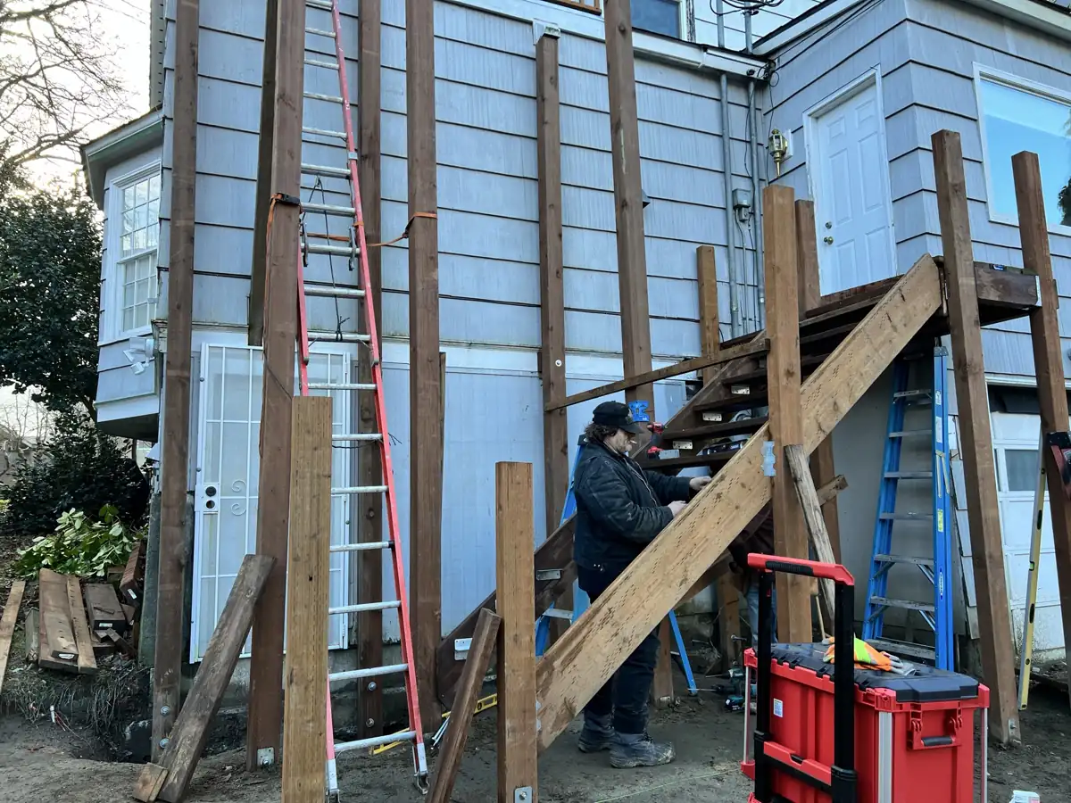 Framing new exterior stairs and landings
