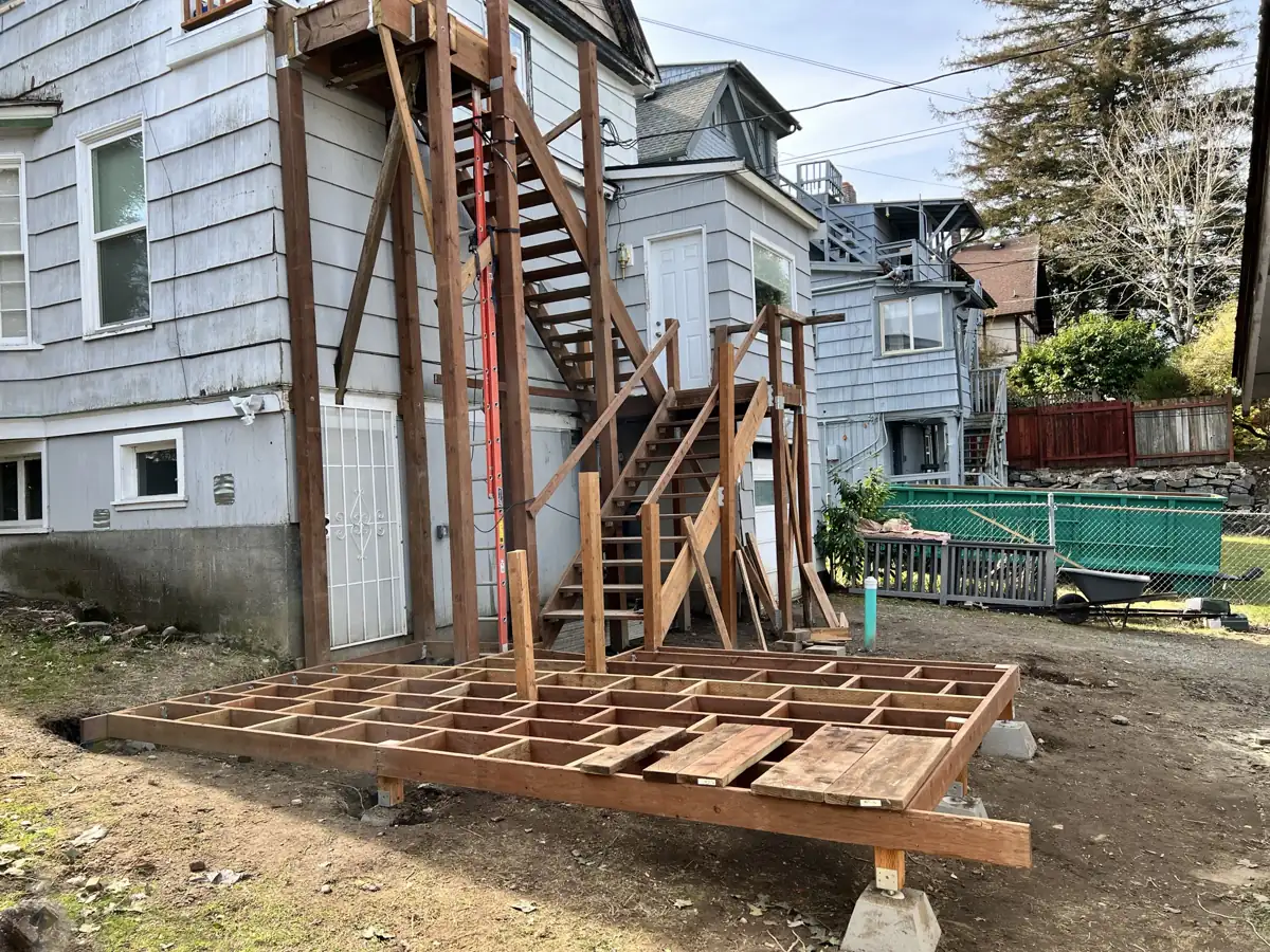 Rebuilt stair and deck framing on a Tacoma home