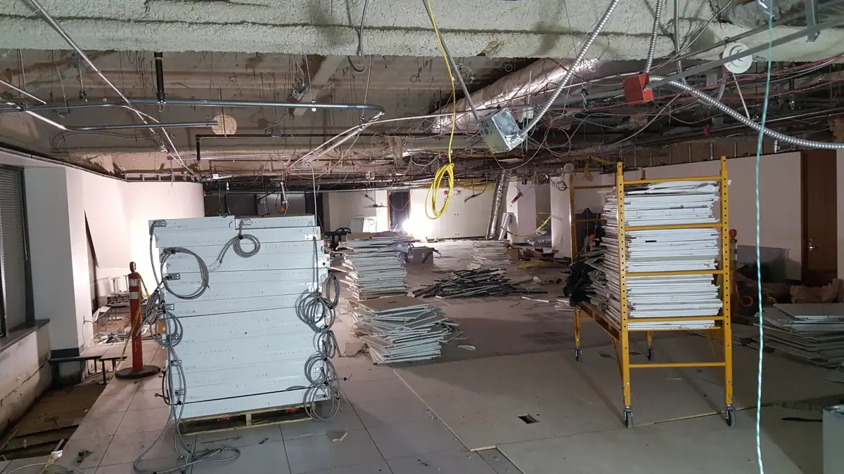 Interior strip-out of a commercial space